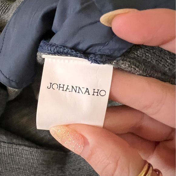 JOHANNA HO Wool Blend Gray Knit Top With Detachable Hood Sweater NWT Size 38 P - Picture 12 of 16